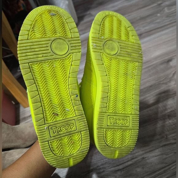 Troop Kid's Crown Mid Sneakers Grade-School Neon Green/ Yellow Sz 5 - Picture 6 of 10